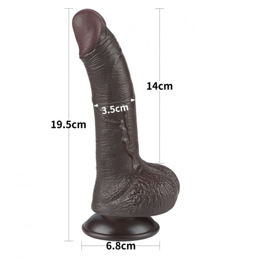 Коричневый фаллоимитатор 7.5 Sliding Skin Dual Layer Dong - 19,5 см. - Lovetoy