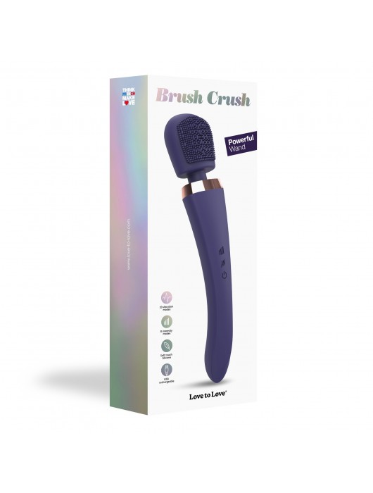 Темно-синий вибромассажёр Brush Crush - Love to Love
