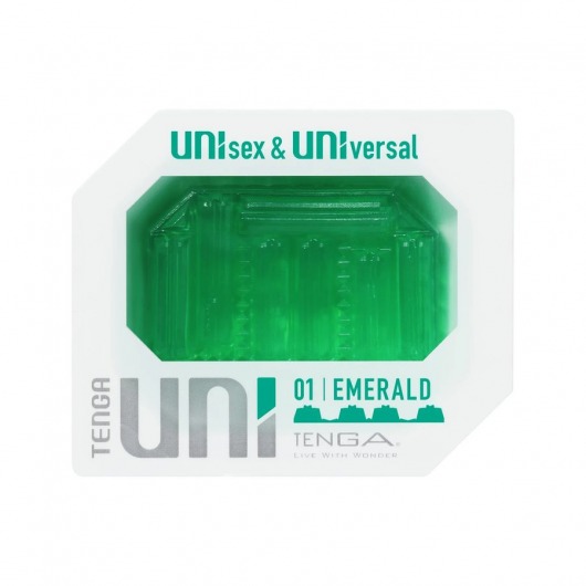 Зеленый мастурбатор-стимулятор Tenga Uni Emerald - Tenga - в Волжском купить с доставкой