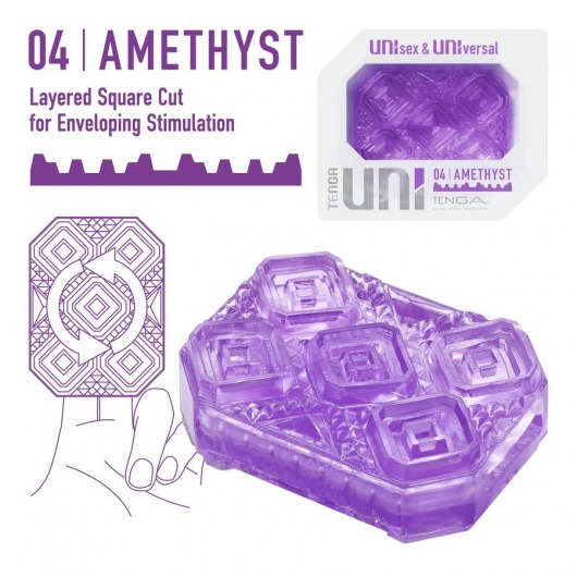 Фиолетовый мастурбатор-стимулятор Tenga Uni Amethyst - Tenga - в Волжском купить с доставкой