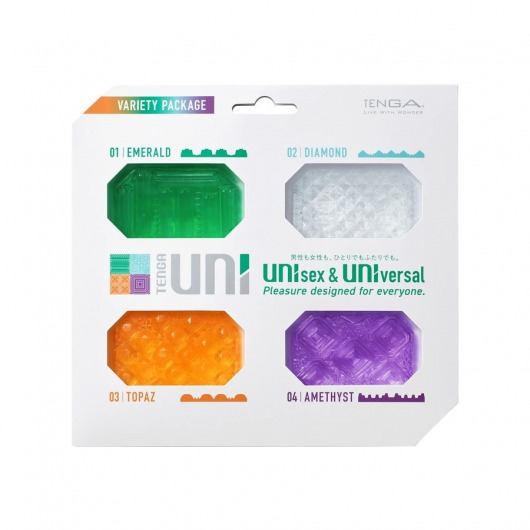 Набор из 4 мастурбаторов-стимуляторов Tenga Uni Variety Pack - Tenga - в Волжском купить с доставкой