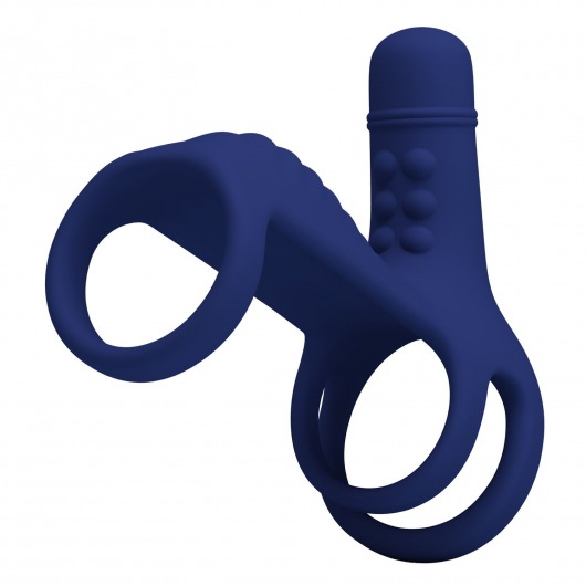 Синяя вибронасадка на пенис Vibrating Penis Sling - Baile - в Волжском купить с доставкой