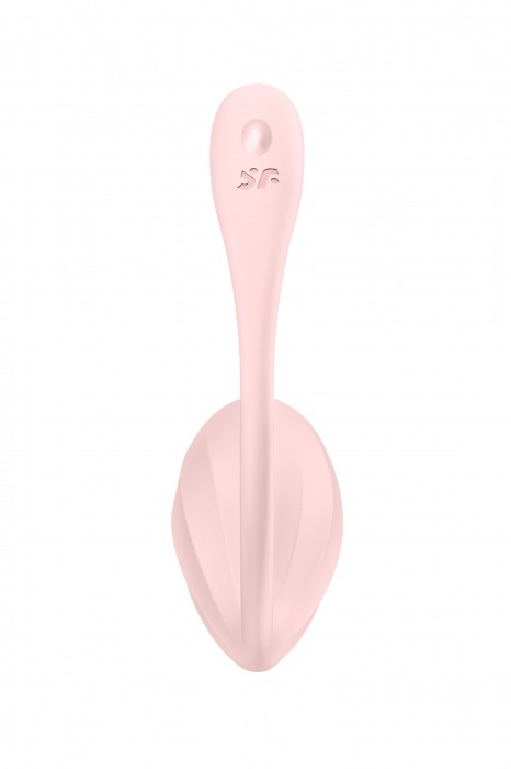 Розовое виброяйцо Ribbed Petal с пультом ДУ - Satisfyer