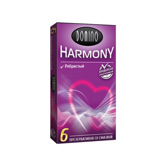 Презервативы с рёбрышками Domino Harmony - 6 шт. - Domino - купить с доставкой в Волжском