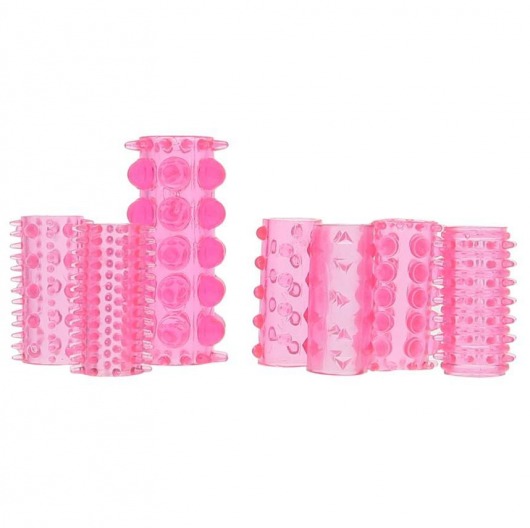 Набор из 7 розовых насадок на пенис ONE-A-DAY PENIS SLEEVES PINK - Seven Creations - в Волжском купить с доставкой