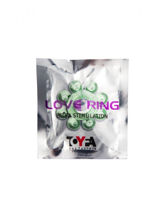 Зеленое эрекционное кольцо-цветок - Toyfa Basic - в Волжском купить с доставкой