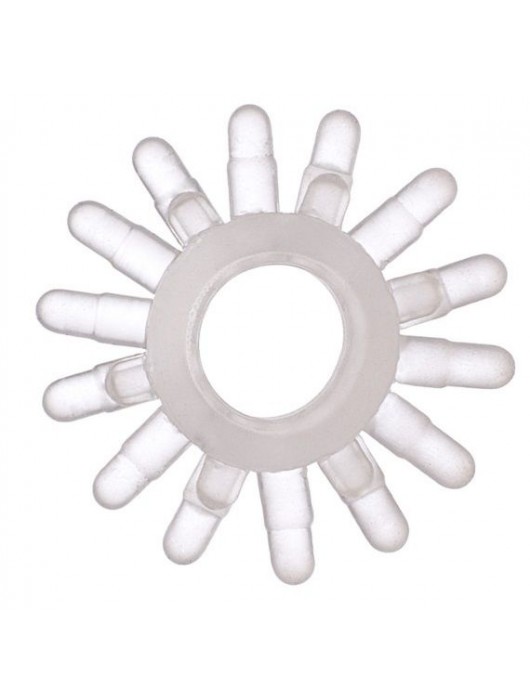 Прозрачное гелевое эрекционное кольцо с шипиками - Toyfa Basic - в Волжском купить с доставкой