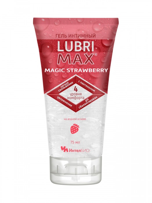 Интимный гель-смазка на водной основе Lubrimax Magic Strawberry - 75 мл. - ИнтелБИО - купить с доставкой в Волжском