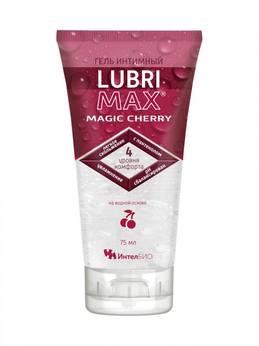 Интимный гель-смазка на водной основе Lubrimax Magic Cherry - 75 мл. - ИнтелБИО - купить с доставкой в Волжском