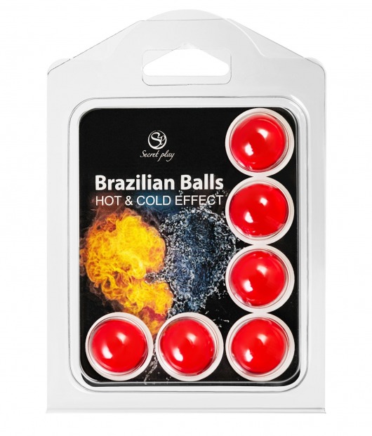 Набор из 6 шариков с массажным маслом Brazilian Balls с охлаждающим и разогревающим эффектом - Secret Play - купить с доставкой в Волжском