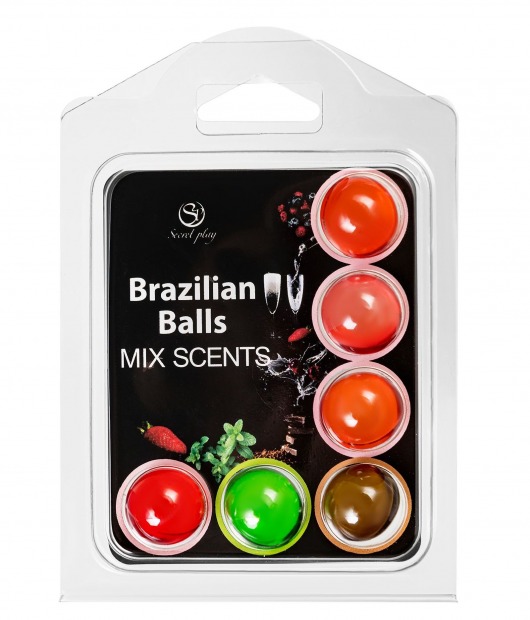 Набор из 6 шариков с ароматизированными массажными маслами Brazilian Balls - Secret Play - купить с доставкой в Волжском