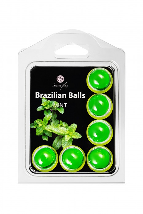 Набор из 6 шариков с массажным маслом Brazilian Balls с ароматом мяты - Secret Play - купить с доставкой в Волжском