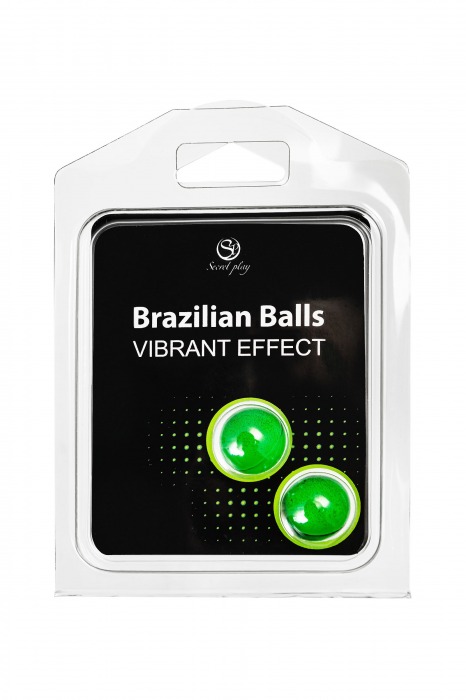 Набор из 2 шариков с массажным маслом Brazilian Balls с эффектом вибрации - Secret Play - купить с доставкой в Волжском