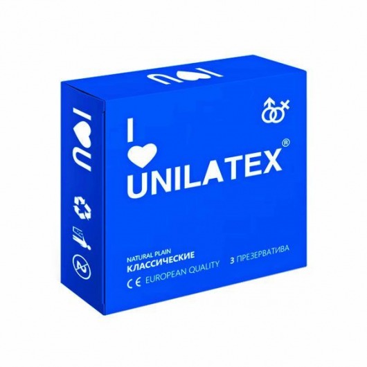 Классические презервативы Unilatex Natural Plain - 3 шт. - Unilatex - купить с доставкой в Волжском