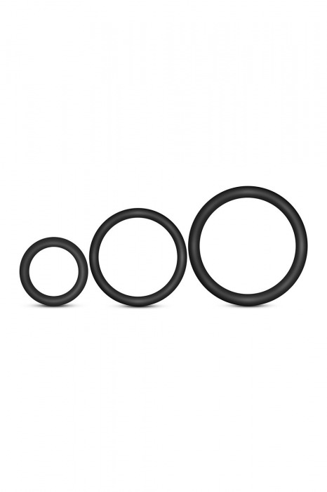 Набор из 3 черных эрекционных колец Cock Ring Set - Blush Novelties - в Волжском купить с доставкой