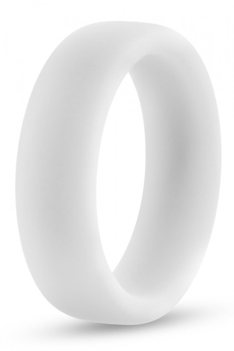 Белое люминесцентное эрекционное кольцо Silicone Glo Cock Ring - Blush Novelties - в Волжском купить с доставкой