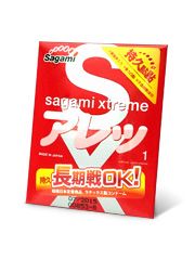 Утолщенный презерватив Sagami Xtreme FEEL LONG с точками - 1 шт. - Sagami - купить с доставкой в Волжском