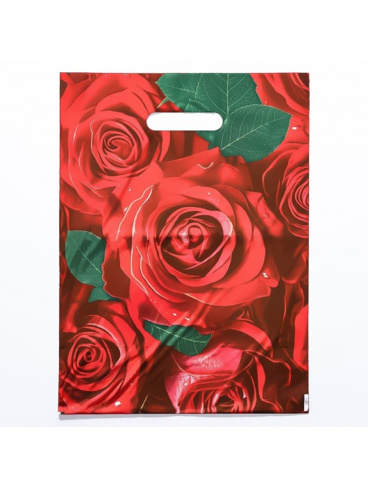 Пакет с цветочным принтом и вырубной ручкой (30х40 см) - Сима-Ленд - купить с доставкой в Волжском