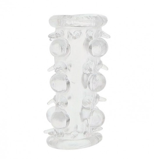 Прозрачная насадка на пенис с шипами и бугорками JELLY JOY LUST CLUSTER CLEAR - Dream Toys - в Волжском купить с доставкой
