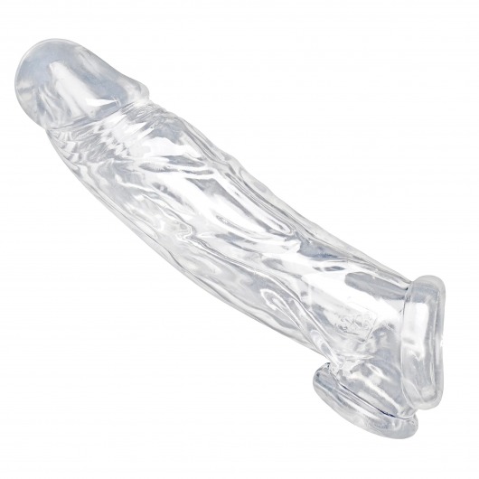 Прозрачная насадка для увеличения члена Realistic Clear Penis Enhancer and Ball Stretcher - 20,3 см. - XR Brands - в Волжском купить с доставкой