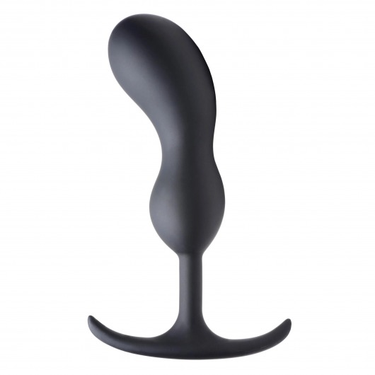 Черный массажер простаты с утяжелителями Premium Silicone Weighted Prostate Plug Large - 18,8 см. - XR Brands - в Волжском купить с доставкой