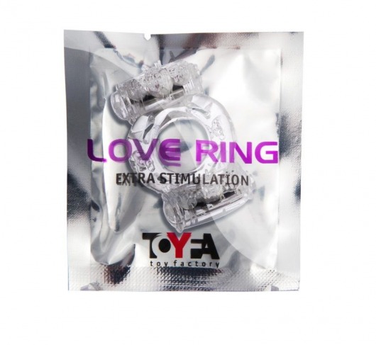 Прозрачное виброкольцо с двумя вибропульками - Toyfa Basic - в Волжском купить с доставкой