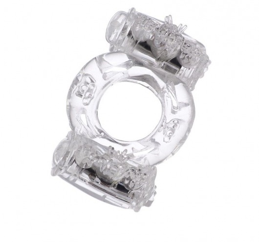 Прозрачное виброкольцо с двумя вибропульками - Toyfa Basic - в Волжском купить с доставкой