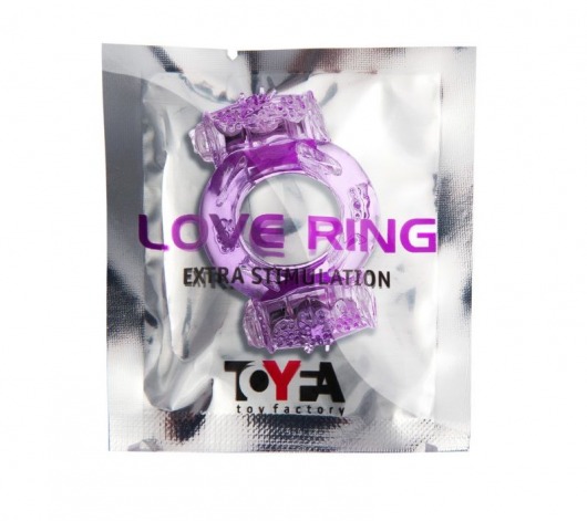 Фиолетовое виброкольцо с двумя вибропульками - Toyfa Basic - в Волжском купить с доставкой