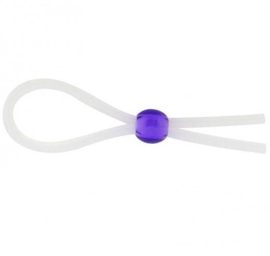 Прозрачное лассо с фиолетовой бусиной SILICONE COCK RING WITH BEAD LAVENDER - NMC - в Волжском купить с доставкой