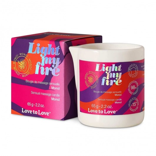 Массажная свеча Light My Fire с ароматом моной - 80 мл. - Love to Love - купить с доставкой в Волжском