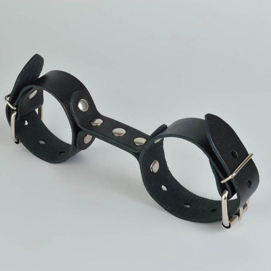 Черные кожаные наручники-фиксатор - Sitabella - купить с доставкой в Волжском
