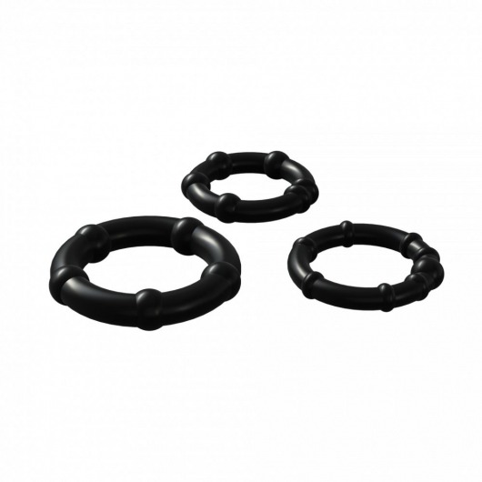 Набор из 3 черных эрекционных колец Babooom Ring Set - Adrien Lastic - в Волжском купить с доставкой