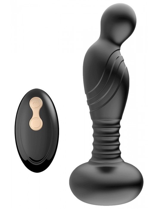 Черный массажер простаты с вибрацей и возвратно-поступательными движениями - Boys of Toys - в Волжском купить с доставкой