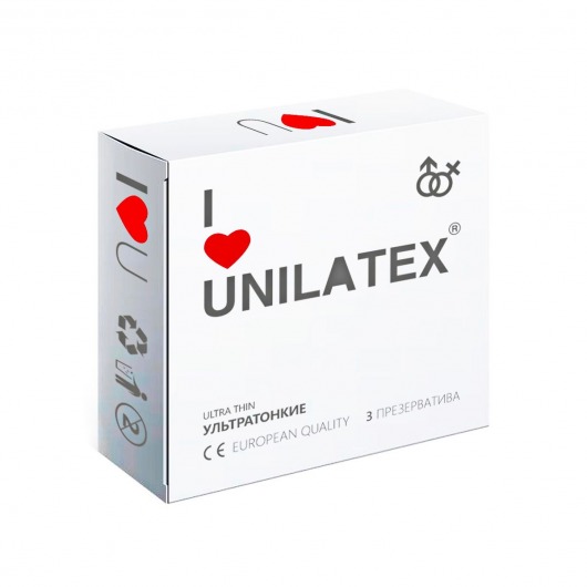 Ультратонкие презервативы Unilatex Ultra Thin - 3 шт. - Unilatex - купить с доставкой в Волжском