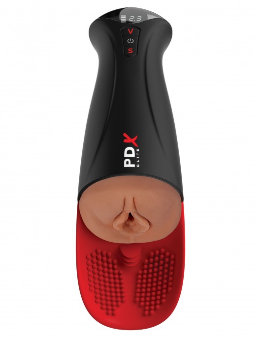 Мастурбатор-вагина в колбе с вибрацией Fuck-O-Matic Pro XL - Pipedream - в Волжском купить с доставкой