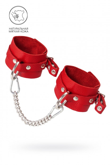 Красные мягкие кожаные оковы с люверсами - Pecado - купить с доставкой в Волжском