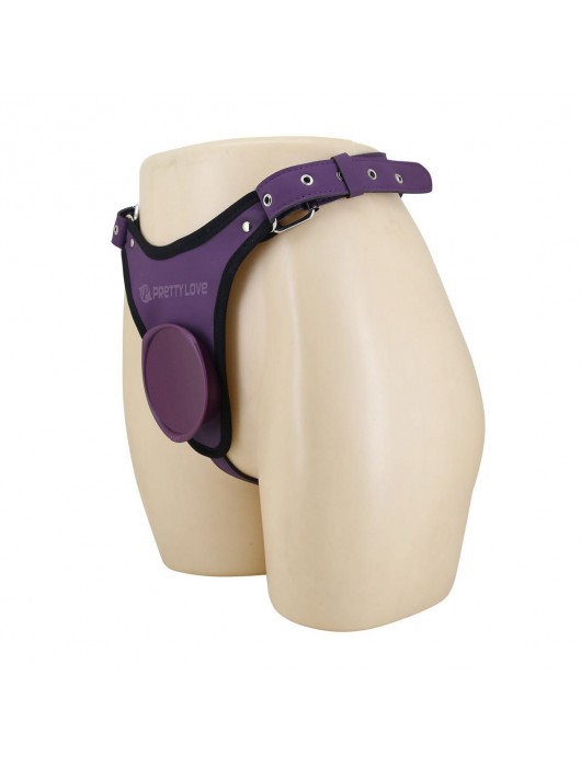 Фиолетовые трусики харнесс с платформой Caludio III - Baile - купить с доставкой в Волжском