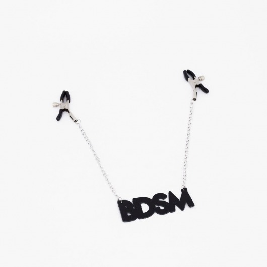 Зажимы на соски с кожаной подвеской BDSM - Crazy Handmade - купить с доставкой в Волжском