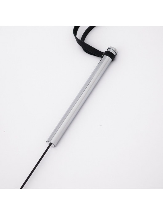 Стек с широким черным кожаным наконечником и металлической ручкой - 67 см. - Crazy Handmade - купить с доставкой в Волжском