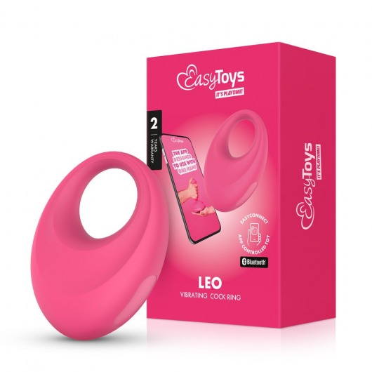 Розовое интерактивное эрекционное виброкольцо Leo - Easy toys - в Волжском купить с доставкой