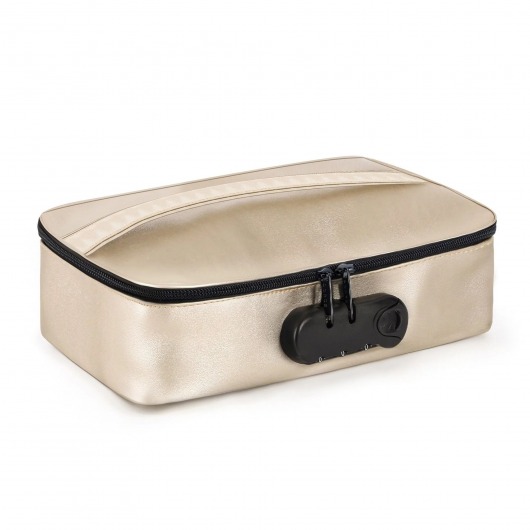 Золотистая сумочка для хранения игрушек Discreet Box - Dorcel - купить с доставкой в Волжском