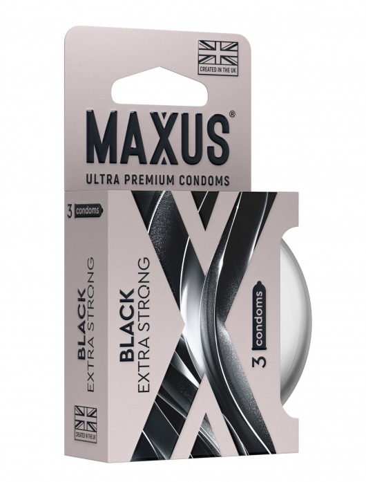 Черные утолщенные презервативы MAXUS Extra Strong с железным кейсом - 3 шт. - Maxus - купить с доставкой в Волжском