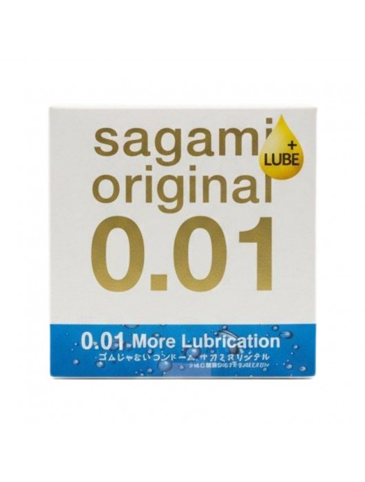 Увлажнённый презерватив Sagami Original 0.01 Extra Lub - 1 шт. - Sagami - купить с доставкой в Волжском