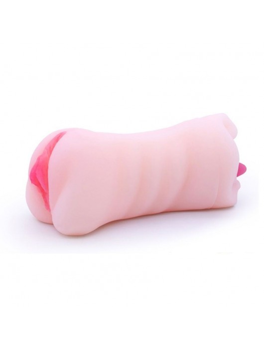 Телесный двусторонний мастурбатор - вагина и ротик - Boys of Toys - в Волжском купить с доставкой