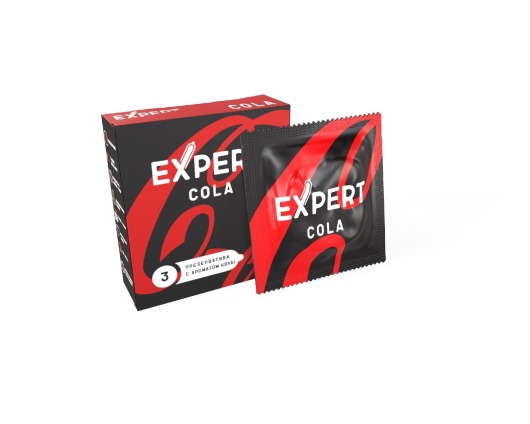 Презервативы с ароматом колы Expert Cola - 3 шт. - Expert - купить с доставкой в Волжском