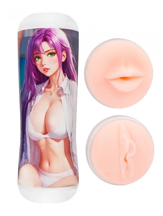 Двусторонний мастурбатор аниме - ротик и вагина - Tokyo Style - в Волжском купить с доставкой