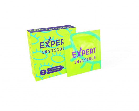 Ультратонкие презервативы Expert Invisible - 3 шт. - Expert - купить с доставкой в Волжском