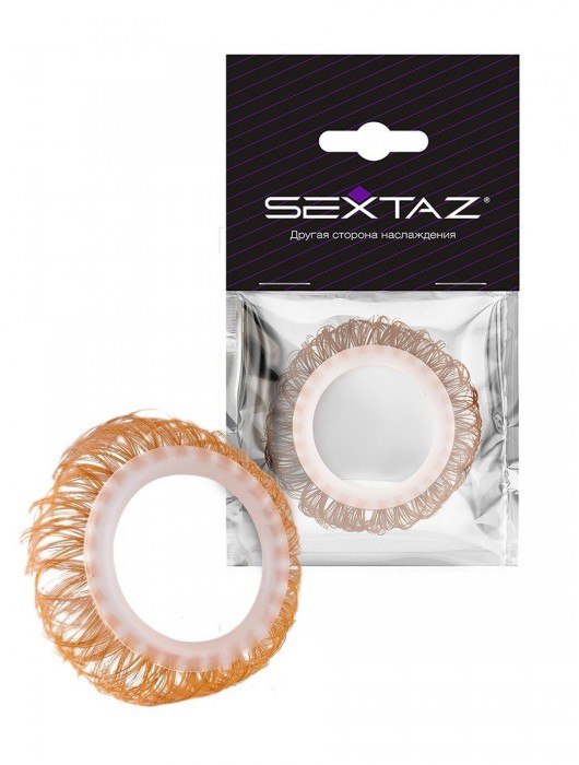 Эрекционное кольцо с бежевыми «ресничками» - Sextaz - в Волжском купить с доставкой
