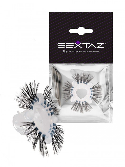 Эластичное эрекционное кольцо с черными «ресничками» - Sextaz - в Волжском купить с доставкой