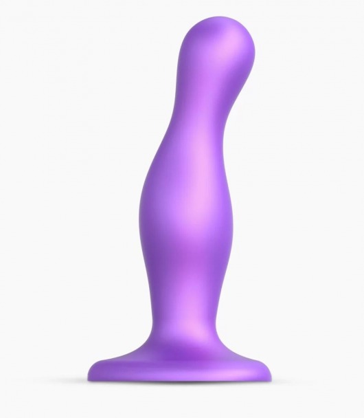 Фиолетовая насадка Strap-On-Me Dildo Plug Curvy size M - Strap-on-me - купить с доставкой в Волжском